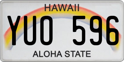 HI license plate YUO596