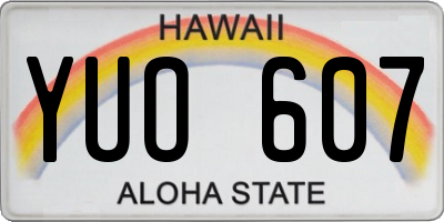 HI license plate YUO607