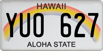 HI license plate YUO627