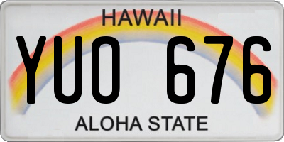 HI license plate YUO676