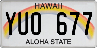 HI license plate YUO677