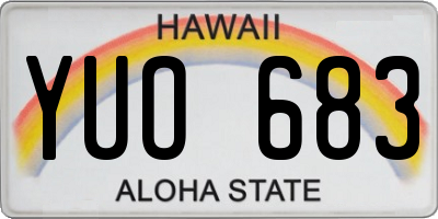 HI license plate YUO683