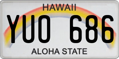 HI license plate YUO686