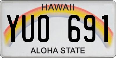 HI license plate YUO691