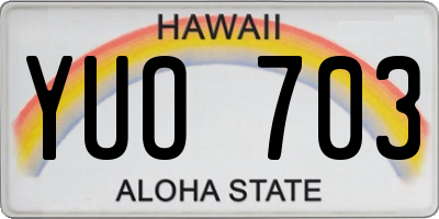 HI license plate YUO703