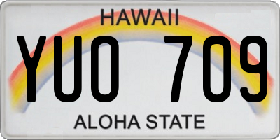 HI license plate YUO709