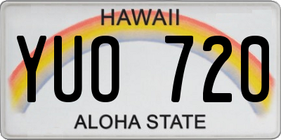 HI license plate YUO720
