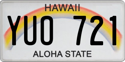 HI license plate YUO721