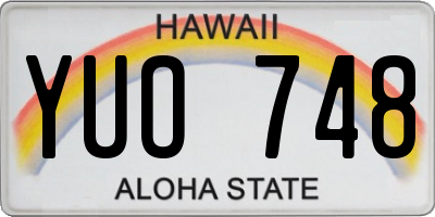 HI license plate YUO748