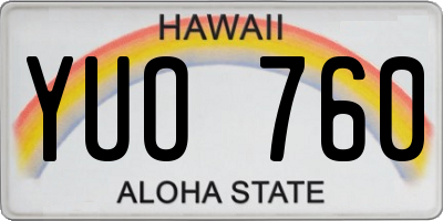 HI license plate YUO760