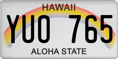 HI license plate YUO765