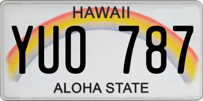 HI license plate YUO787