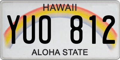 HI license plate YUO812