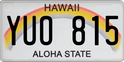HI license plate YUO815