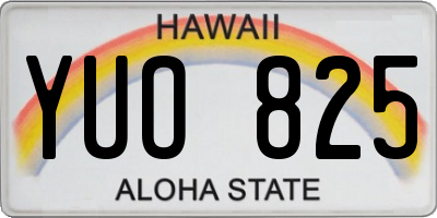 HI license plate YUO825
