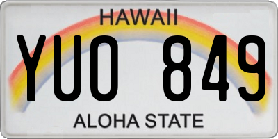 HI license plate YUO849