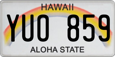 HI license plate YUO859