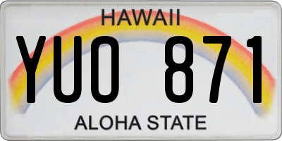 HI license plate YUO871