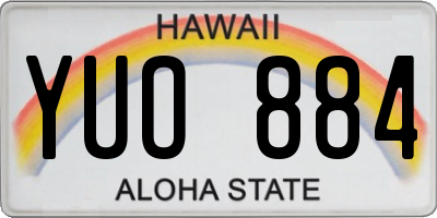 HI license plate YUO884