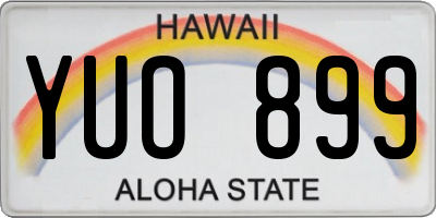 HI license plate YUO899