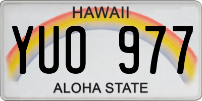 HI license plate YUO977