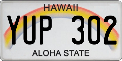 HI license plate YUP302