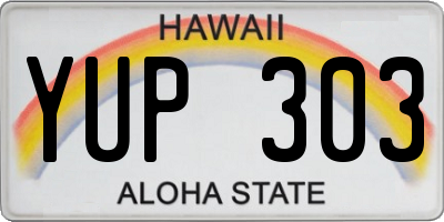 HI license plate YUP303