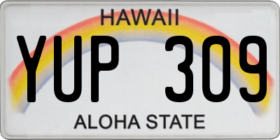 HI license plate YUP309