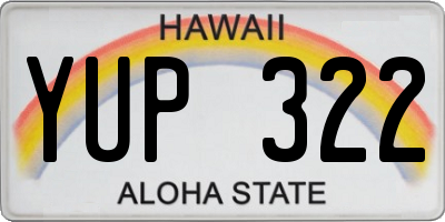 HI license plate YUP322
