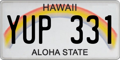 HI license plate YUP331