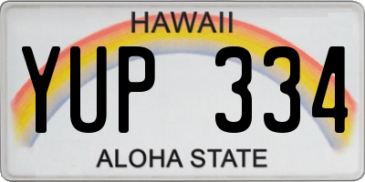 HI license plate YUP334