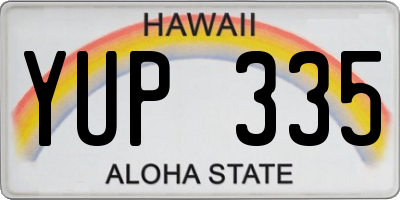 HI license plate YUP335