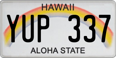 HI license plate YUP337