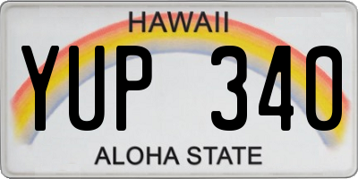 HI license plate YUP340
