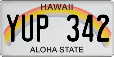 HI license plate YUP342