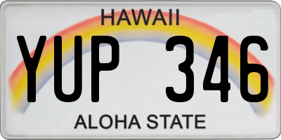 HI license plate YUP346