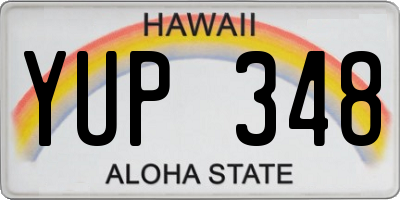 HI license plate YUP348