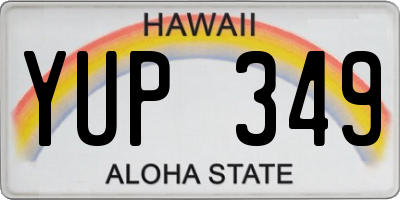 HI license plate YUP349