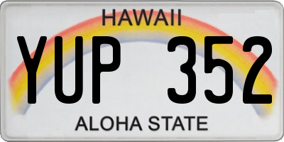 HI license plate YUP352
