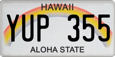 HI license plate YUP355