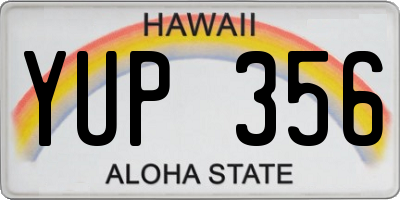 HI license plate YUP356