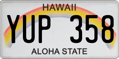 HI license plate YUP358