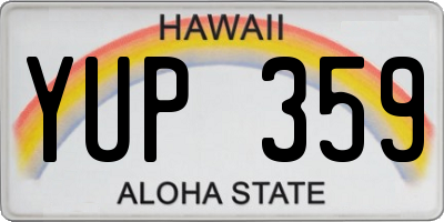HI license plate YUP359