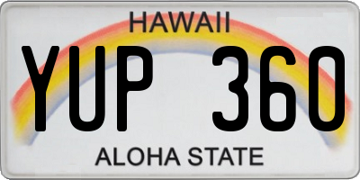 HI license plate YUP360