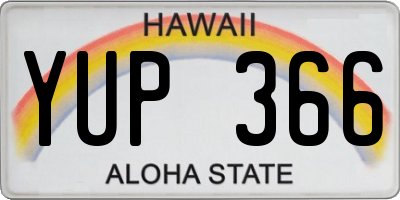 HI license plate YUP366