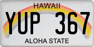 HI license plate YUP367