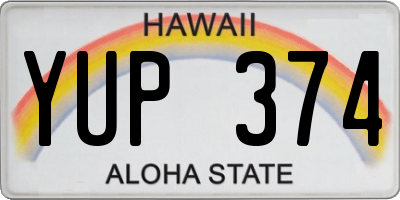 HI license plate YUP374
