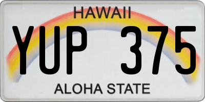 HI license plate YUP375