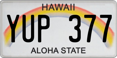 HI license plate YUP377