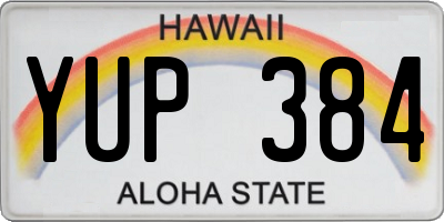 HI license plate YUP384
